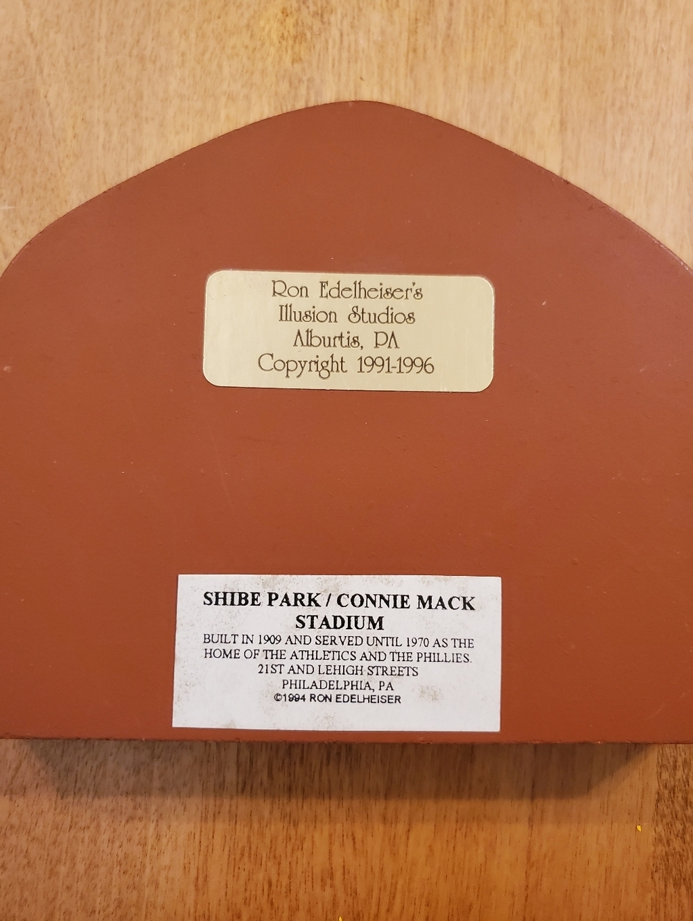 1994 Ron Edelheiser Shibe Park Connie Mack Stadium Philadelphia Wood Plaque Art - Picture 3 of 5